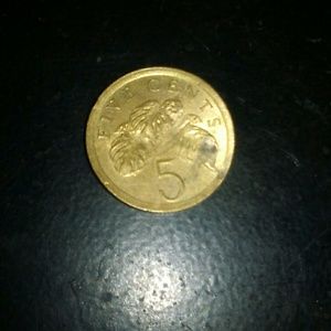 Gold coin five cent 1933 Singapore
